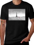 Eiffel Tower Rainy Day Graphic T-Shirt