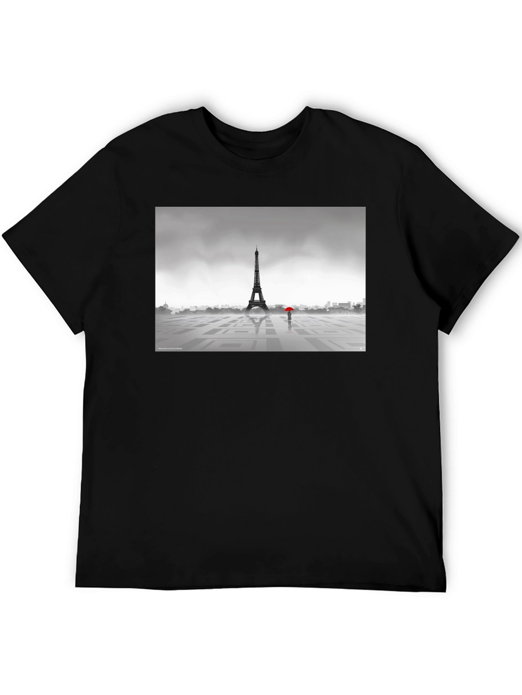 Eiffel Tower Rainy Day Graphic T-Shirt