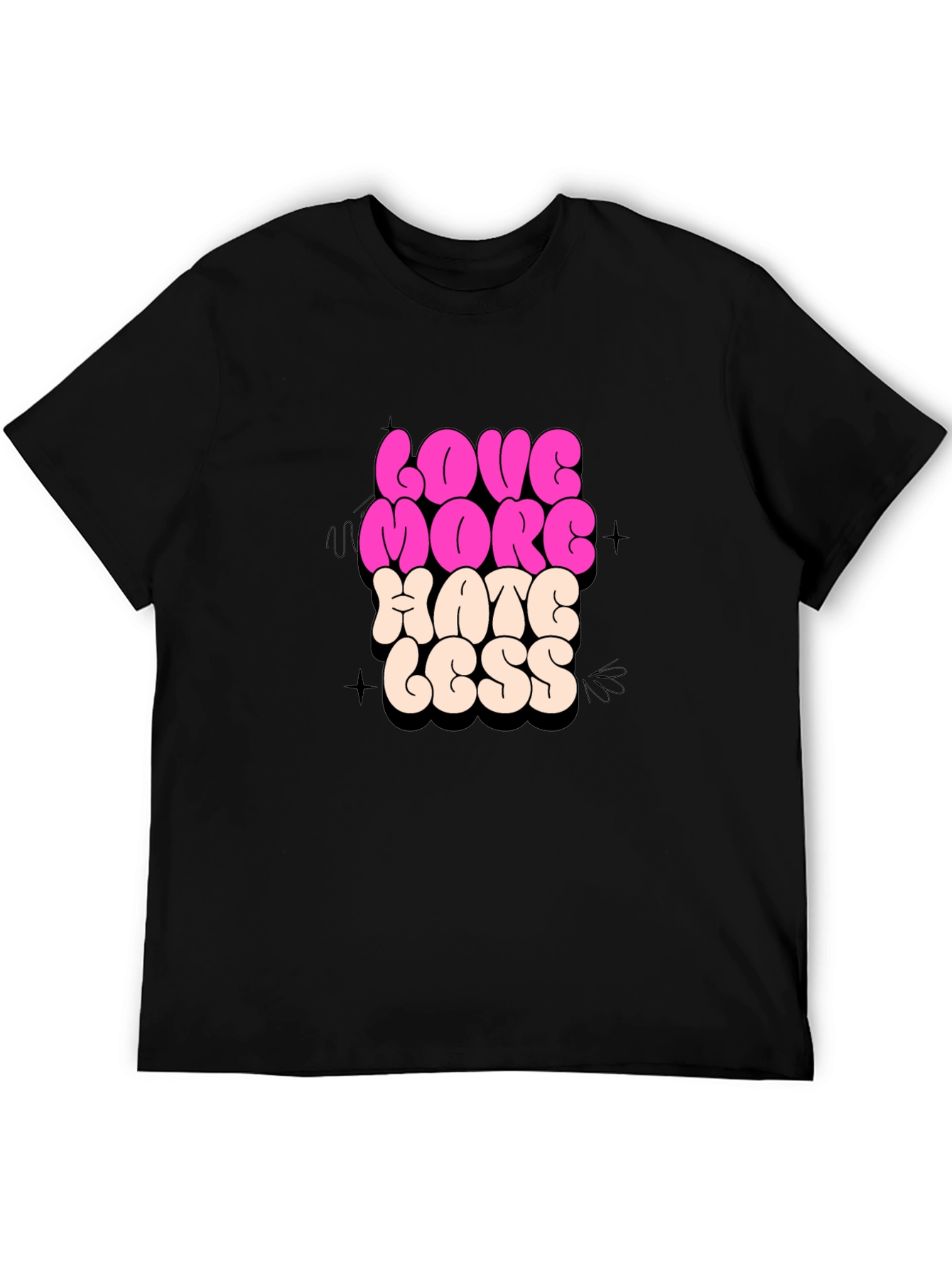 Love More Hate Less Graphic T-Shirt