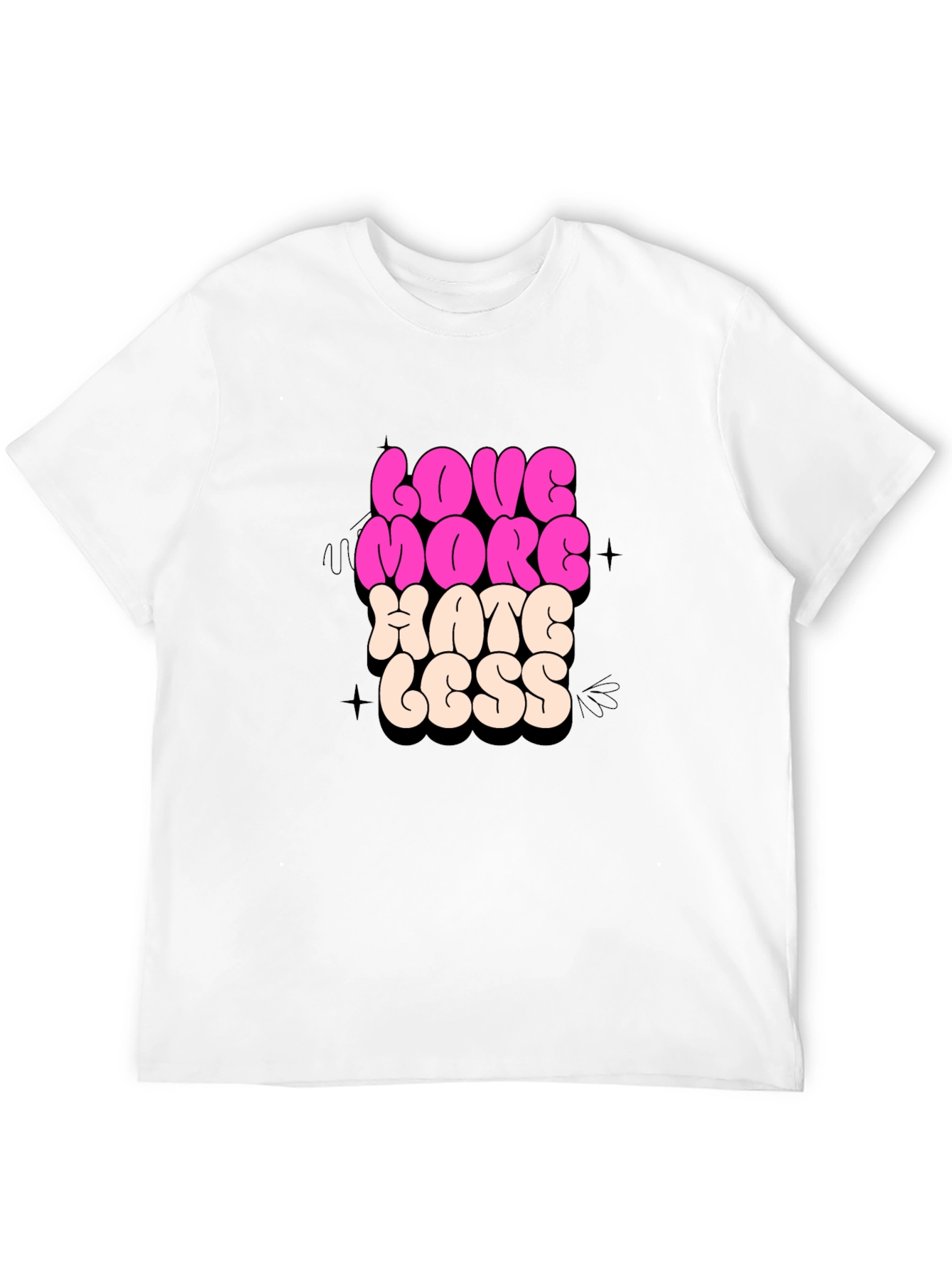 Love More Hate Less Graphic T-Shirt