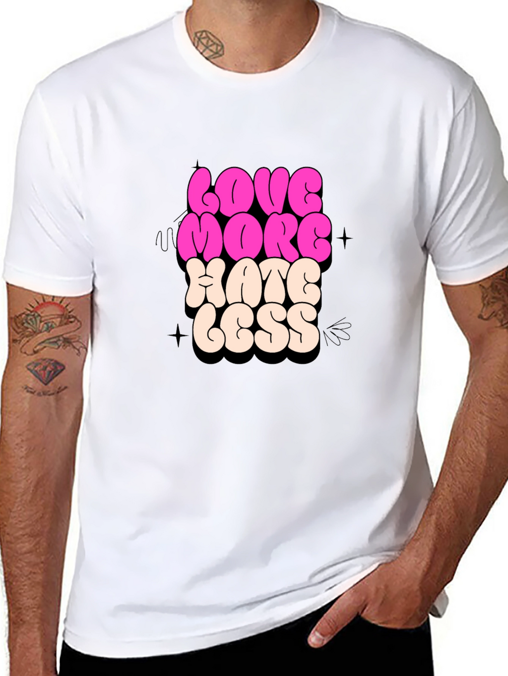 Love More Hate Less Graphic T-Shirt