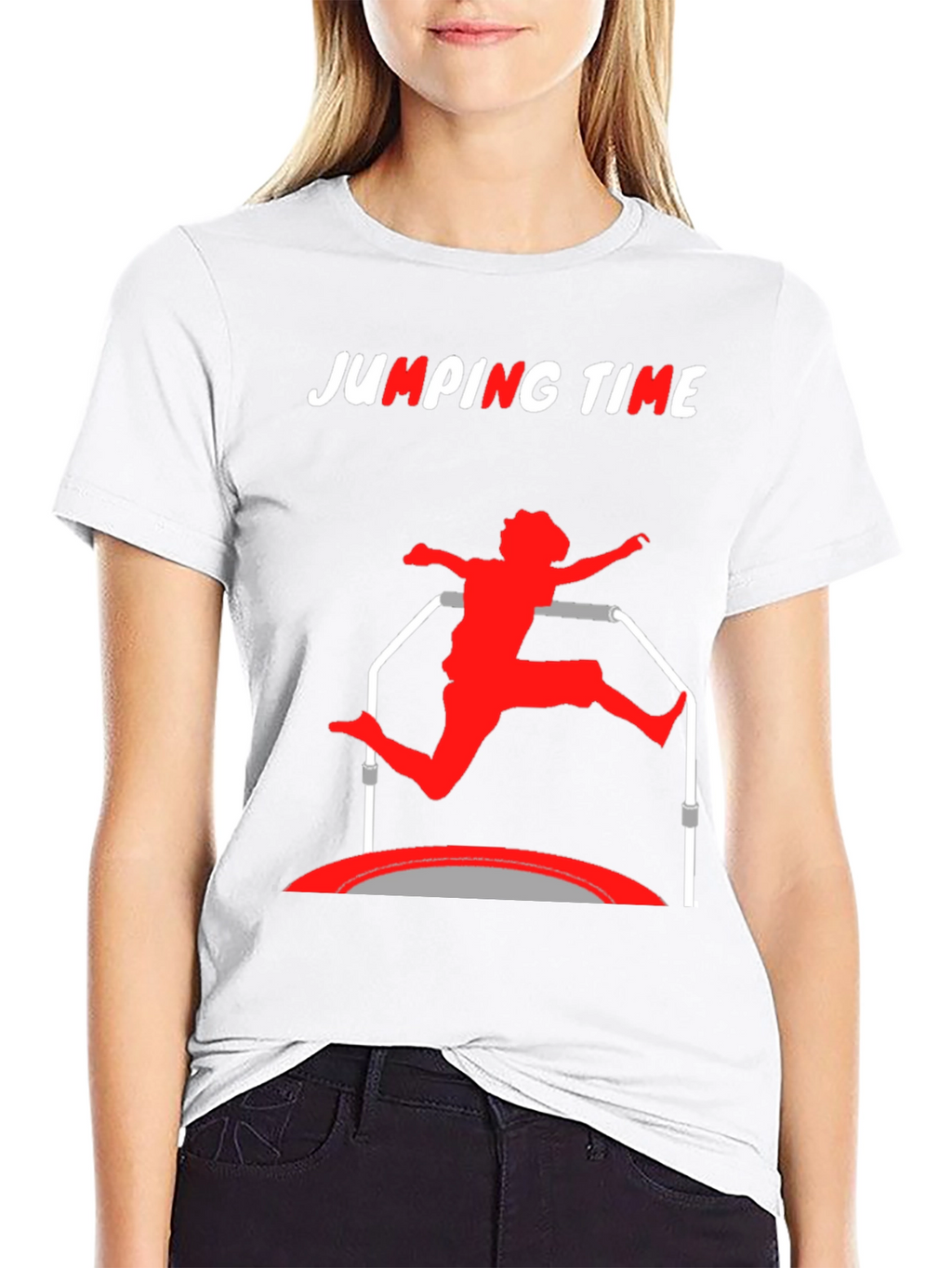 Jumping Time Black Graphic Tee