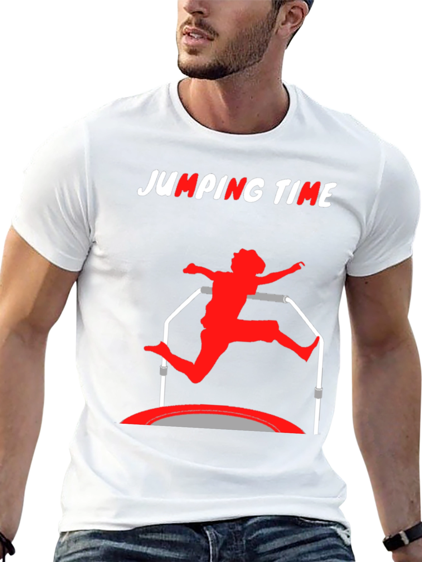 Jumping Time Black Graphic Tee