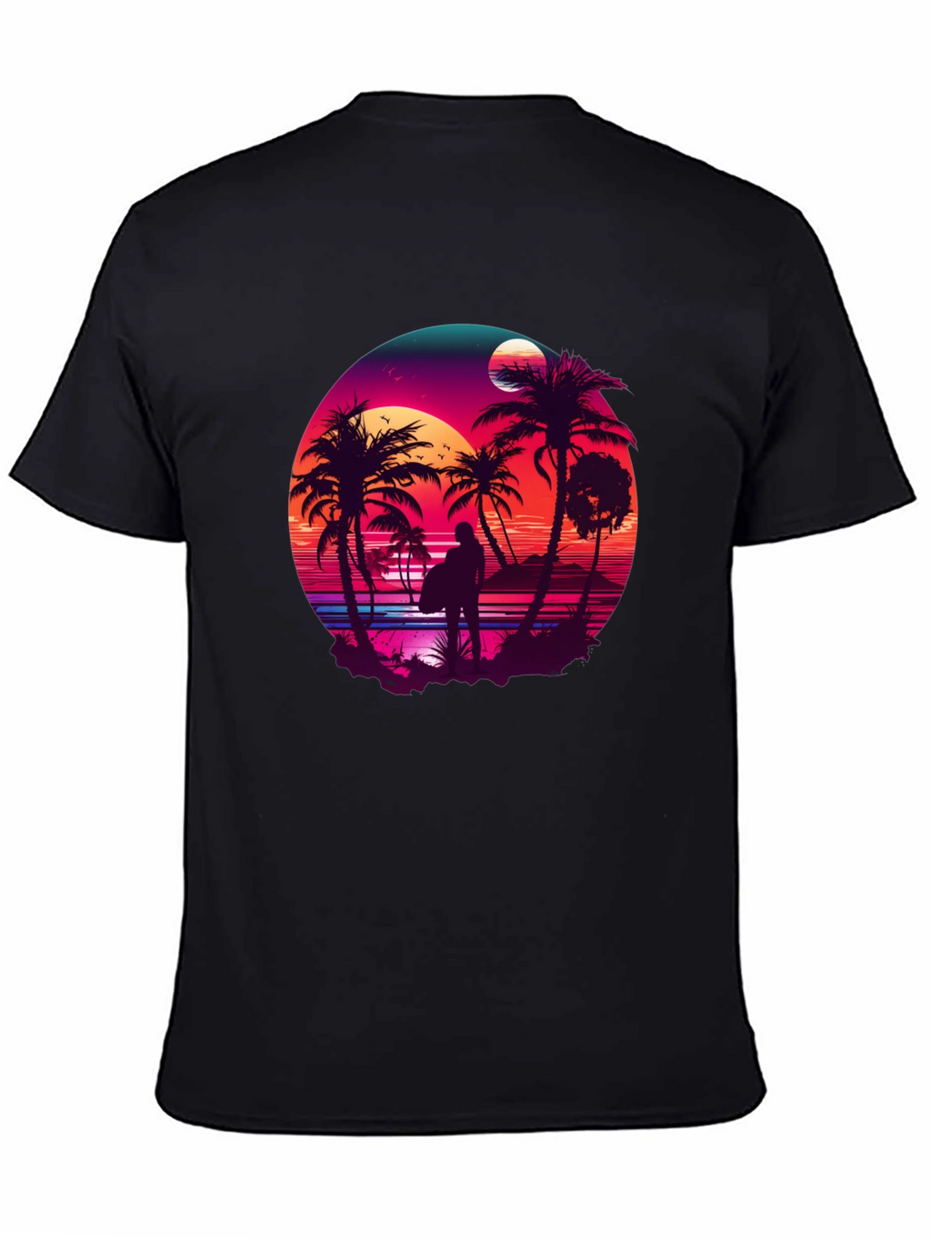 Retro Sunset Surfer T-Shirt - Graphic Tee