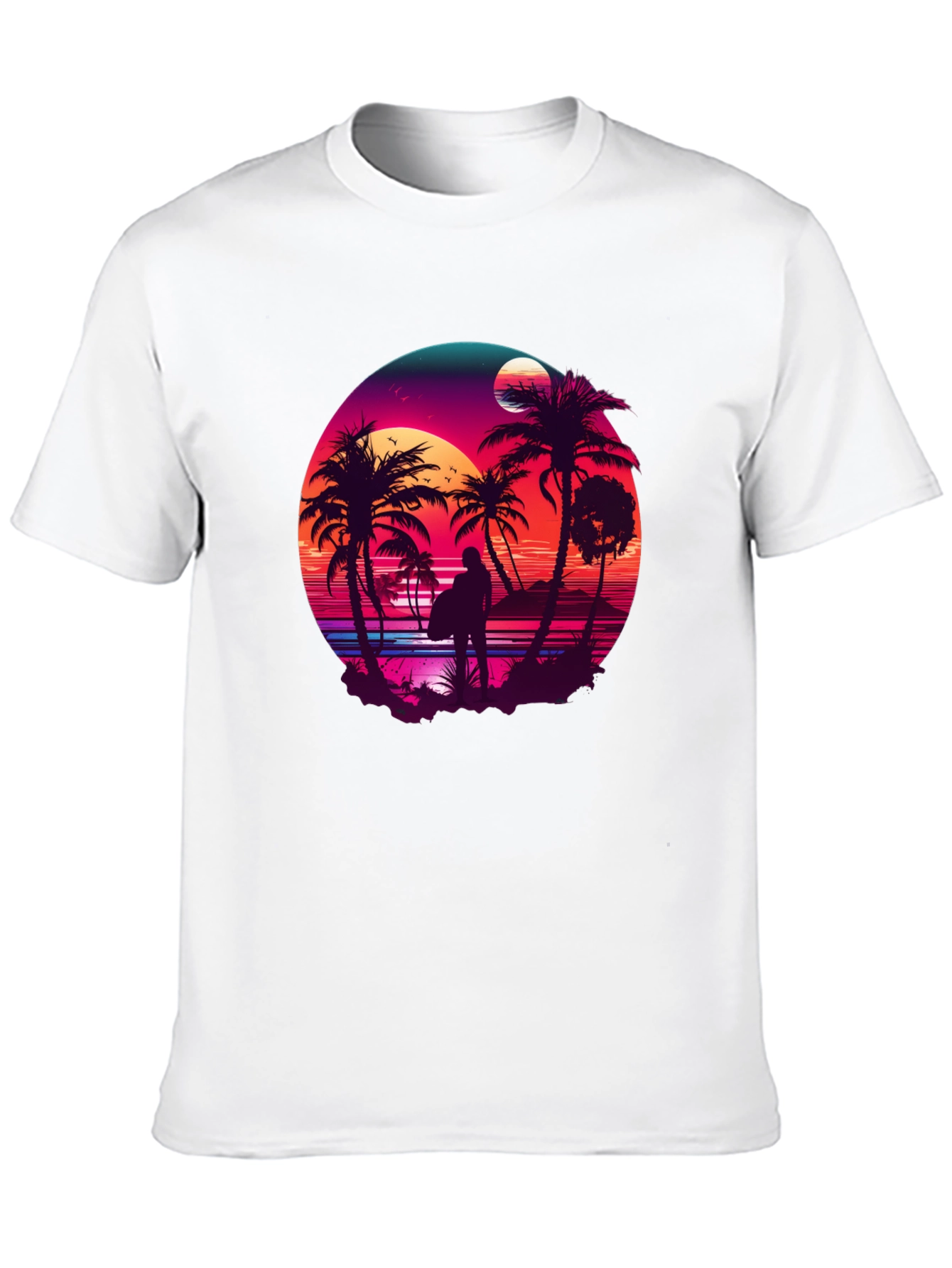 Retro Sunset Surfer T-Shirt - Graphic Tee