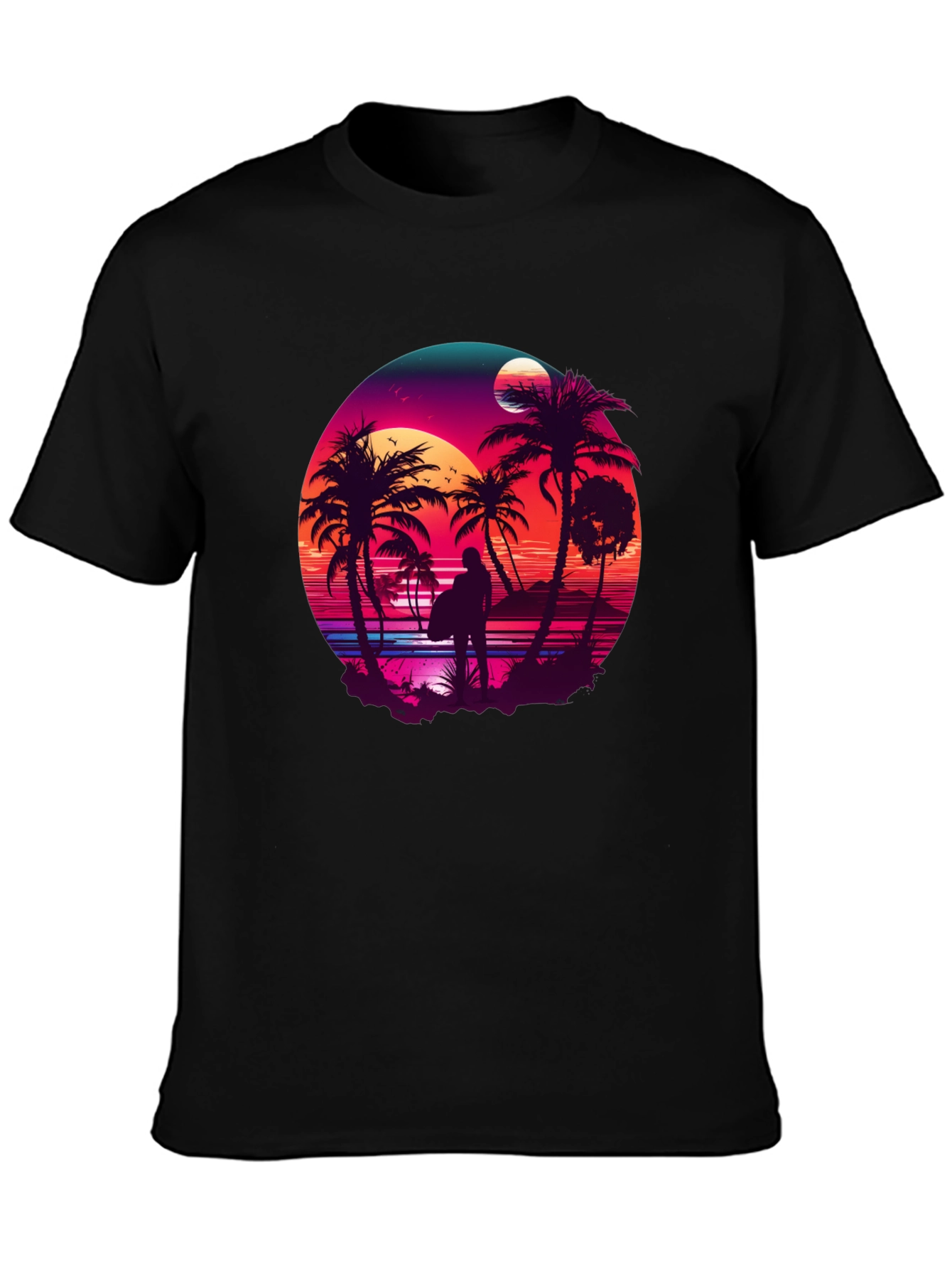 Retro Sunset Surfer T-Shirt - Graphic Tee
