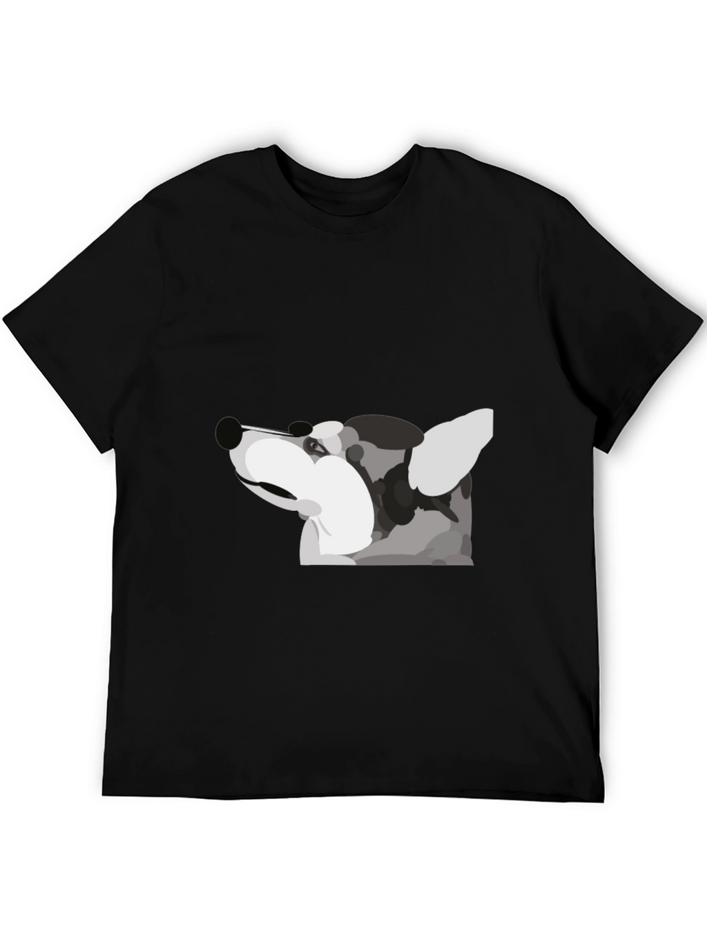 Modern Dog Graphic Tee - Black Cotton Blend