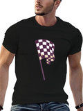 Checkered Flag Graphic Black T-Shirt