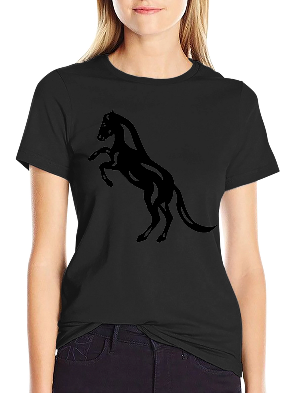Black Horse Graphic T-Shirt - Stylish Mens Tee
