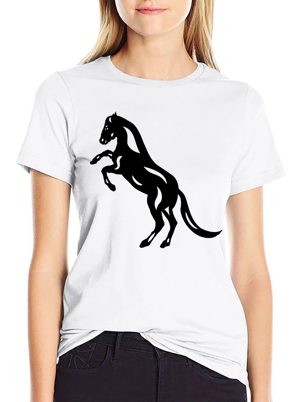 Black Horse Graphic T-Shirt - Stylish Mens Tee