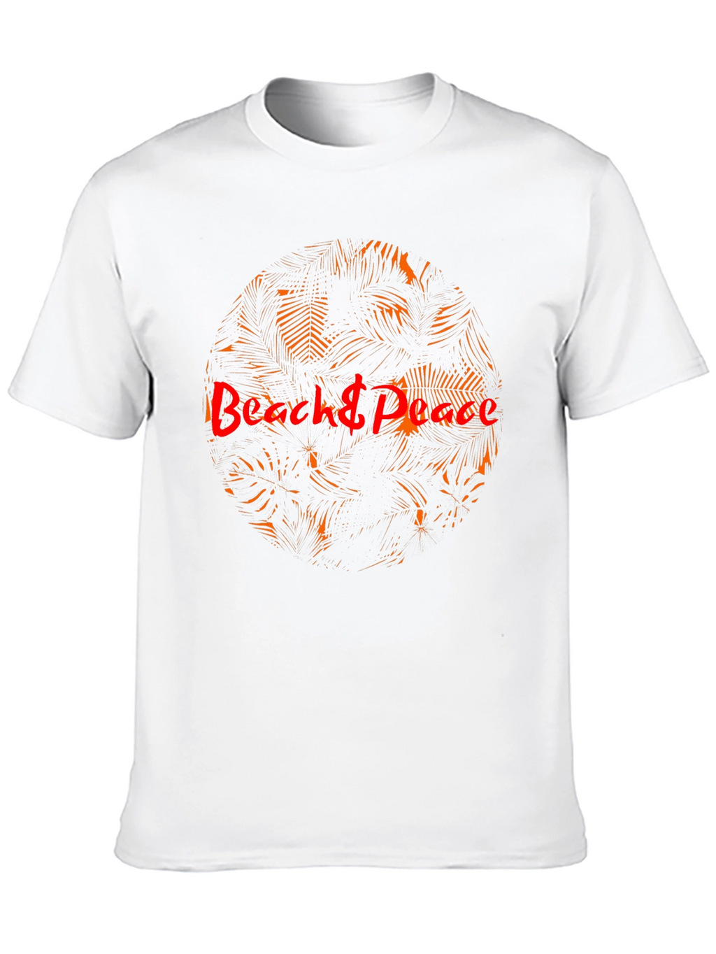 Beach & Peace Graphic T-Shirt - Tropical Palm Design