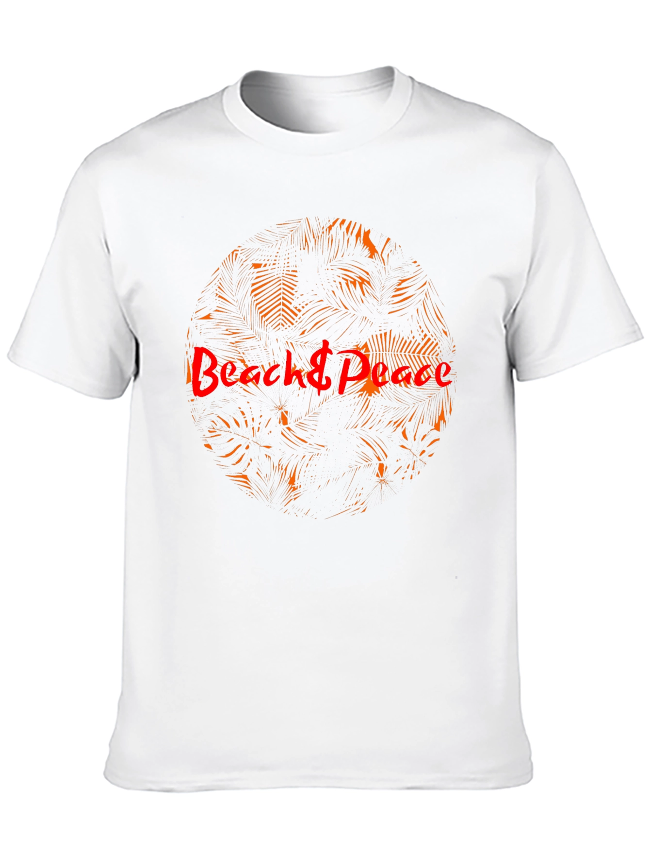 Beach & Peace Graphic T-Shirt - Tropical Palm Design