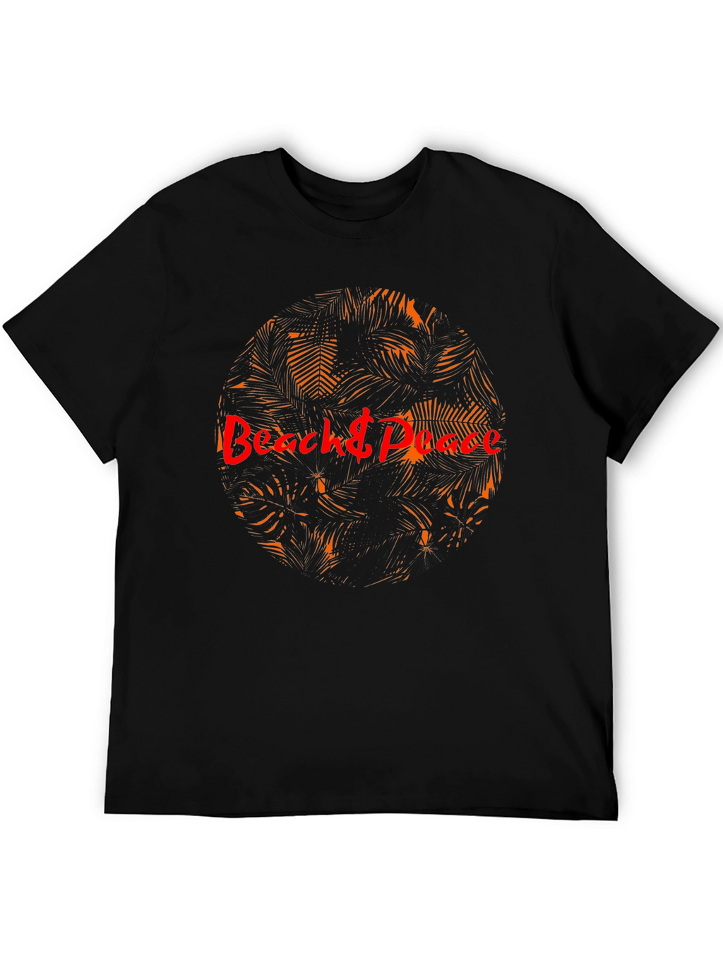 Beach & Peace Graphic T-Shirt - Tropical Palm Design