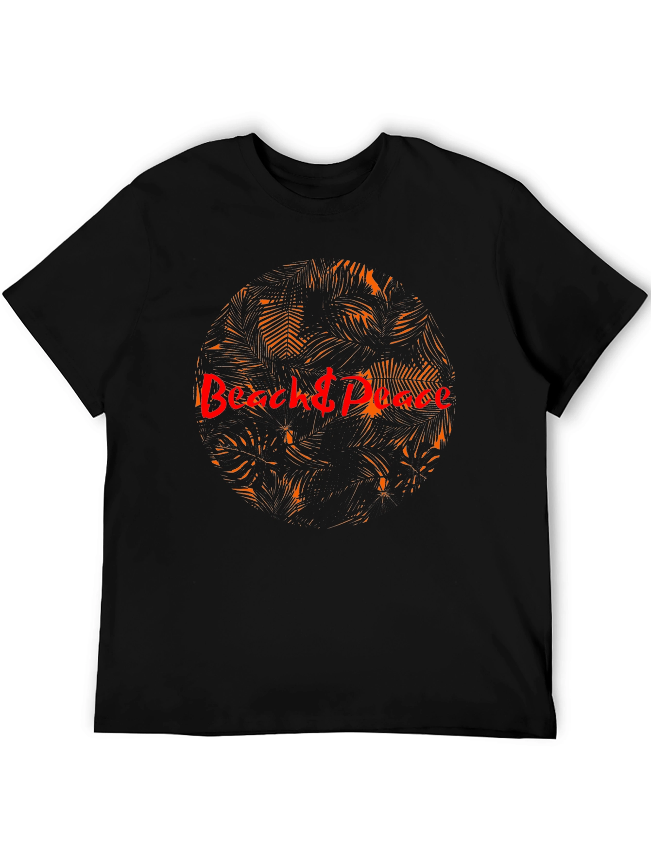 Beach & Peace Graphic T-Shirt - Tropical Palm Design