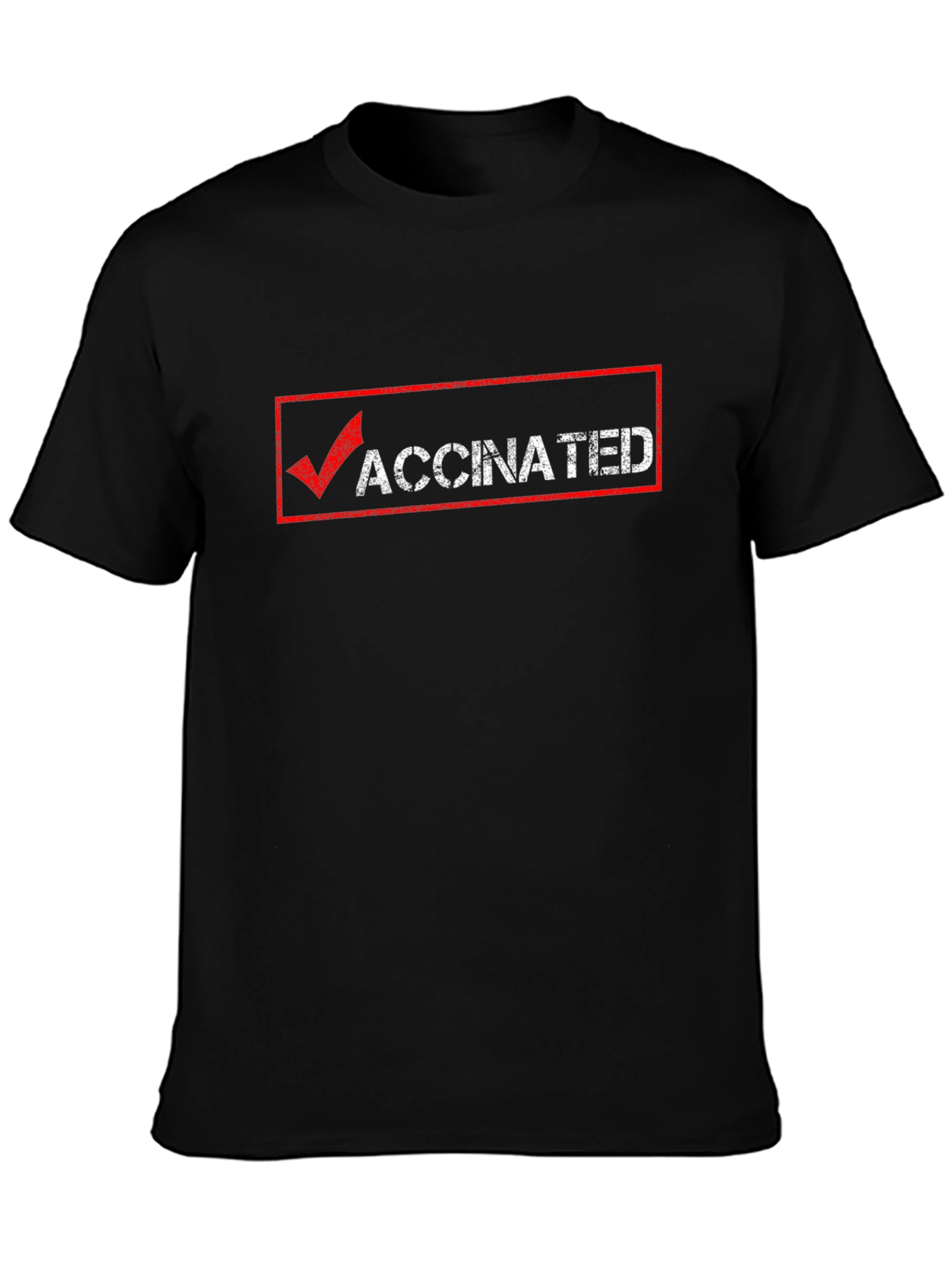 Vaccinated Graphic Tee - Black Cotton T-Shirt