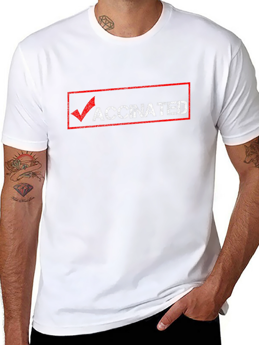 Vaccinated Graphic Tee - Black Cotton T-Shirt