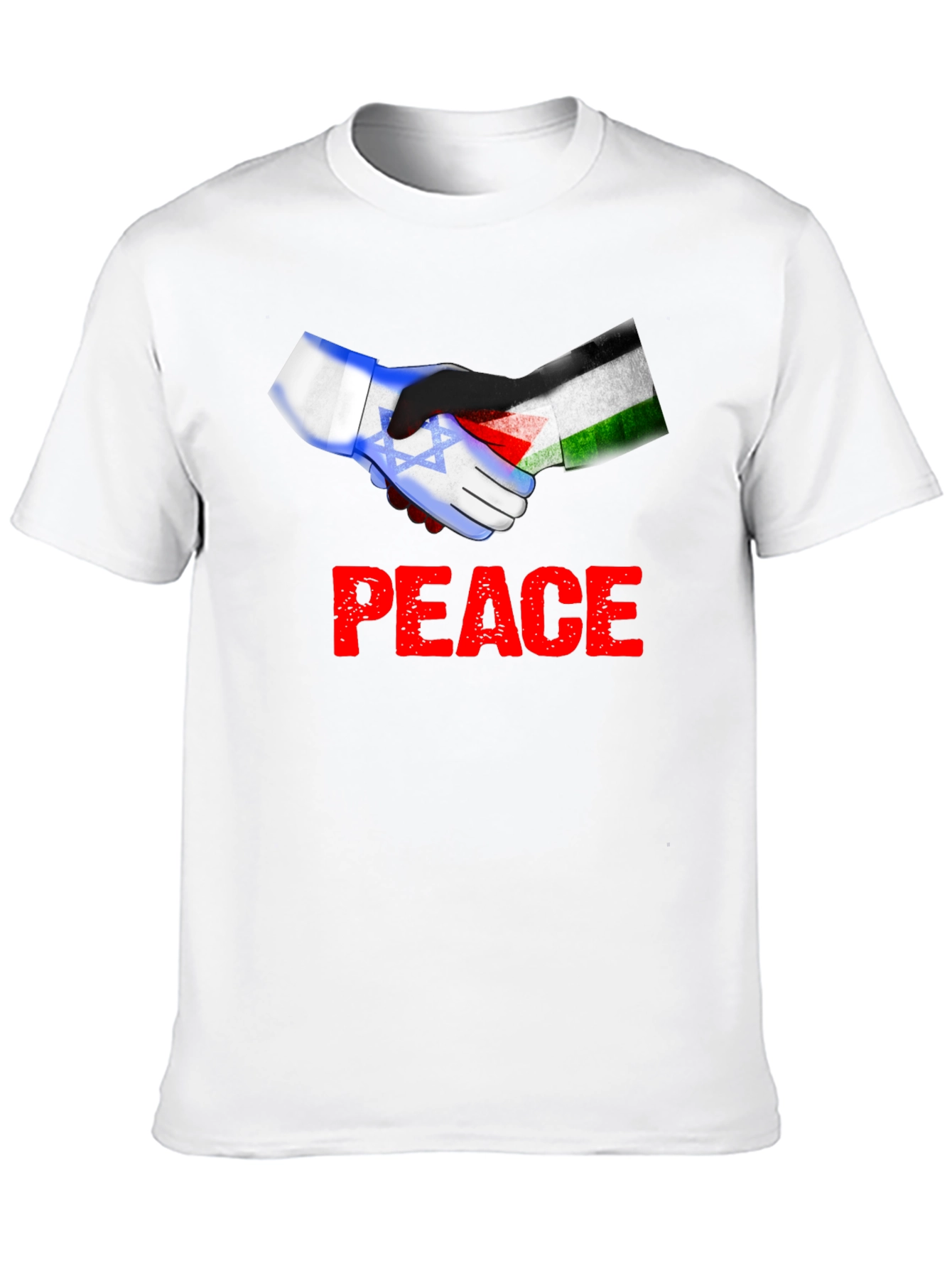 Peace Israel Palestine Flag Handshake T-Shirt