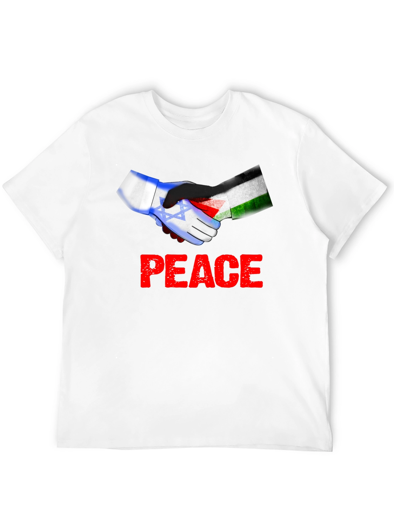 Peace Israel Palestine Flag Handshake T-Shirt