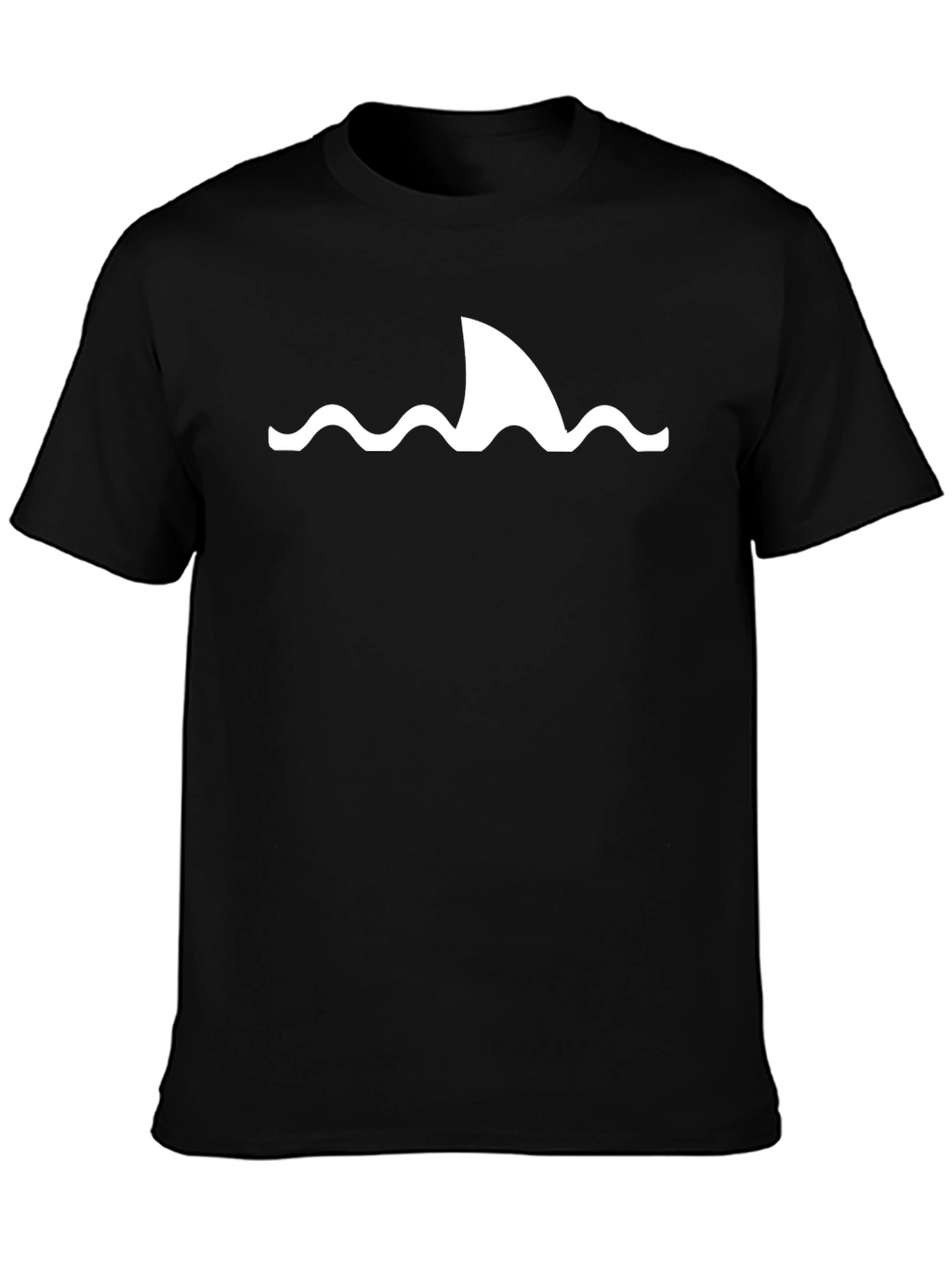 Shark Fin Wave Graphic Black T-Shirt