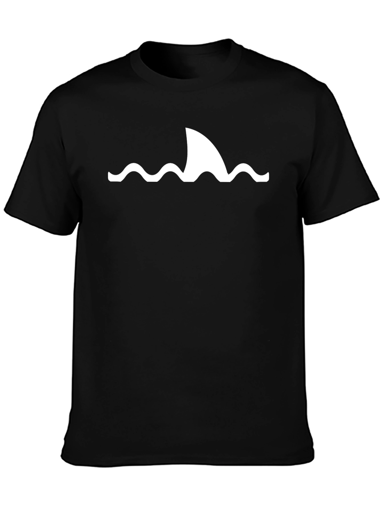 Shark Fin Wave Graphic Black T-Shirt