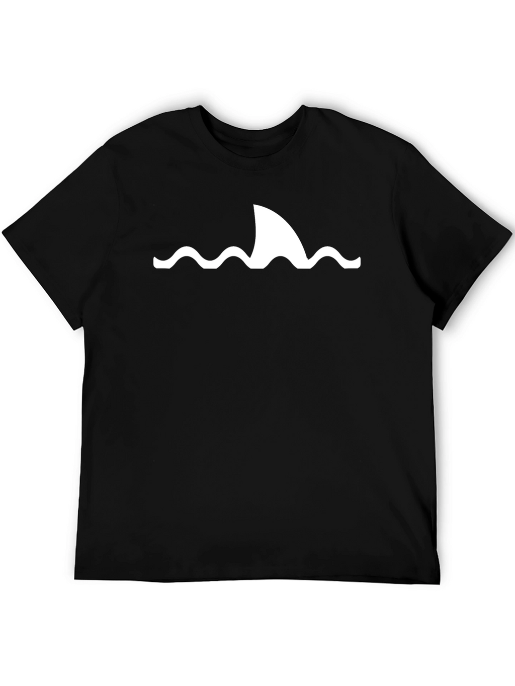 Shark Fin Wave Graphic Black T-Shirt