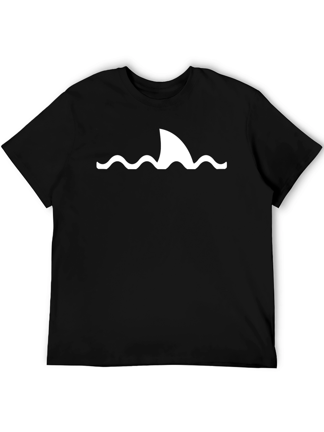 Shark Fin Wave Graphic Black T-Shirt