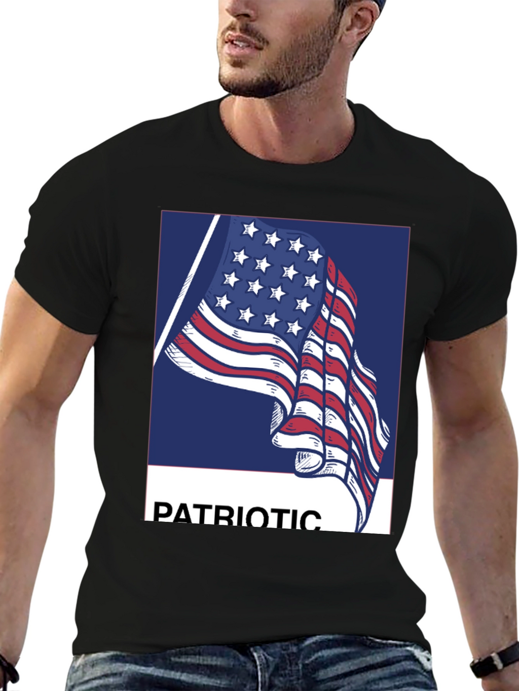 Patriotic American Flag Graphic T-Shirt