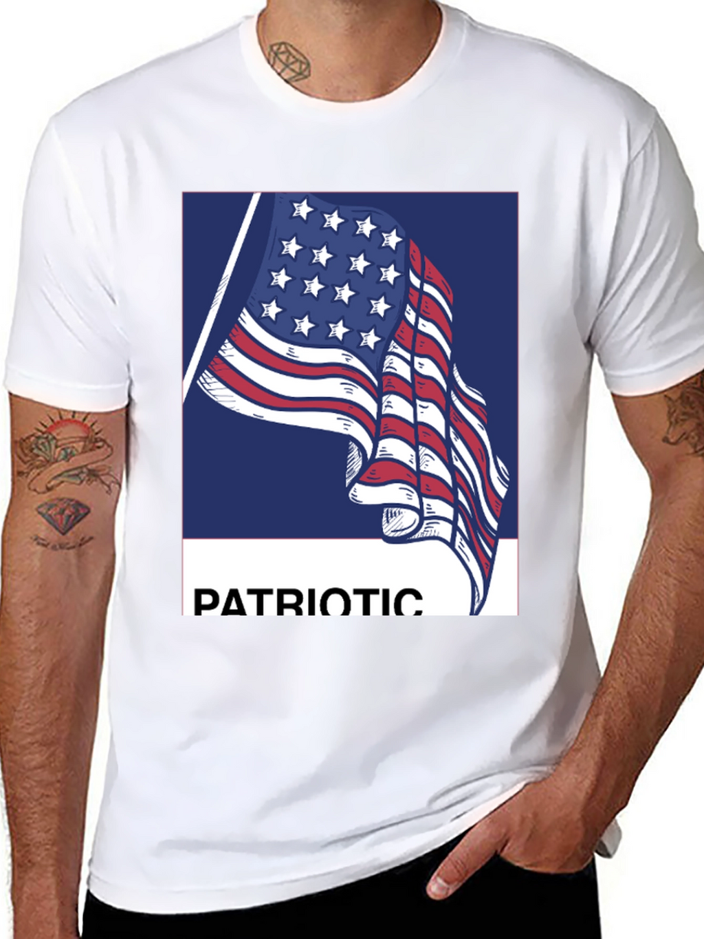 Patriotic American Flag Graphic T-Shirt