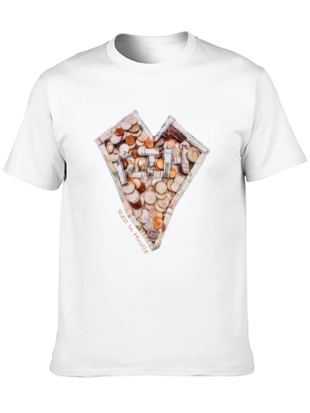 Money Heart T-Shirt - Rest In Hustle Design