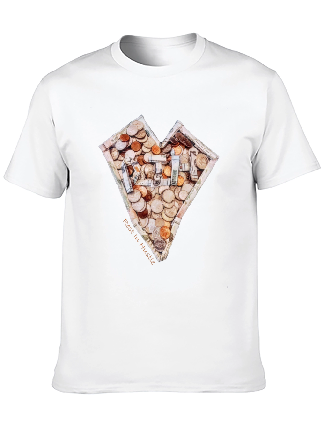 Money Heart T-Shirt - Rest In Hustle Design