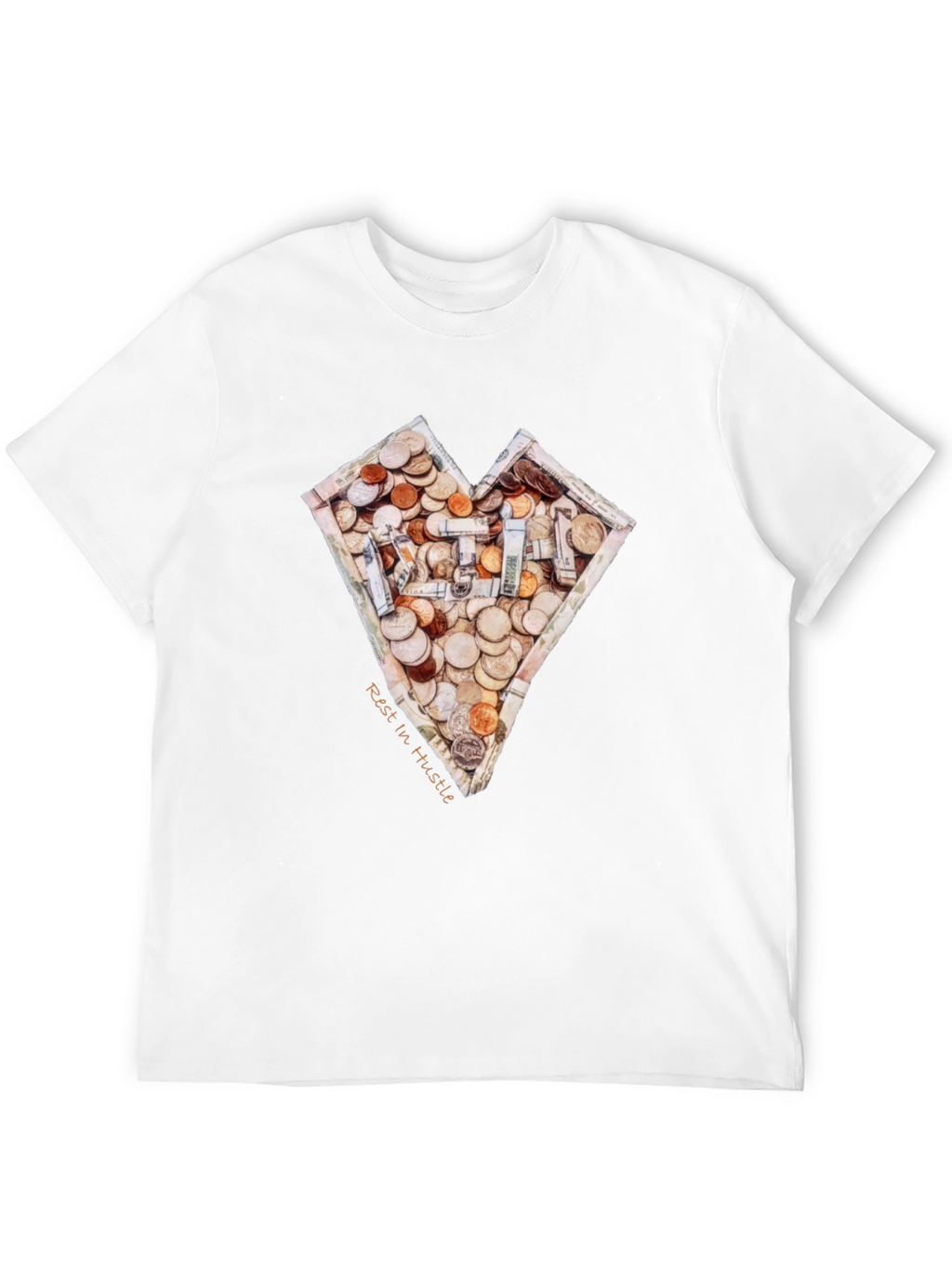 Money Heart T-Shirt - Rest In Hustle Design
