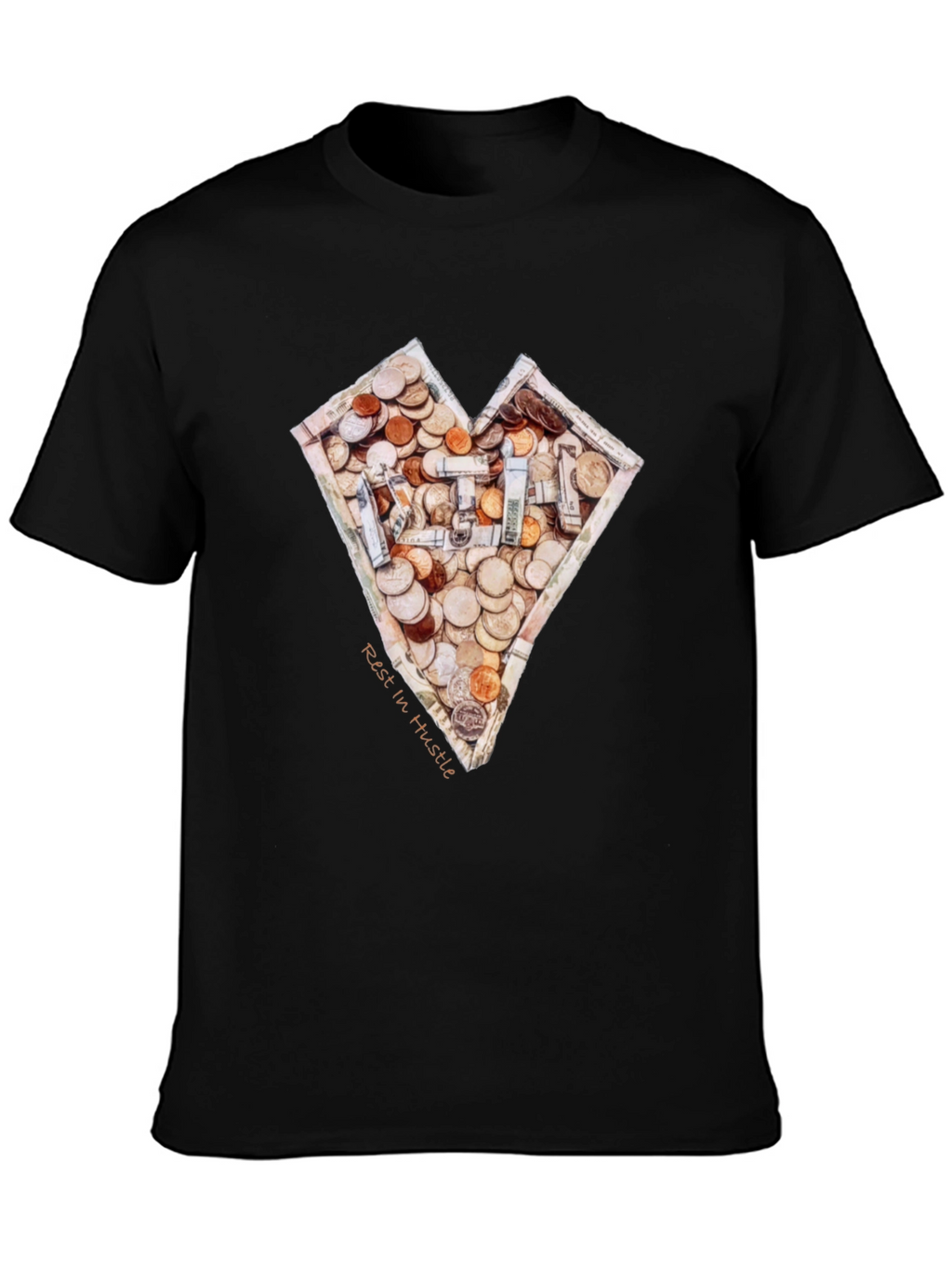 Money Heart T-Shirt - Rest In Hustle Design