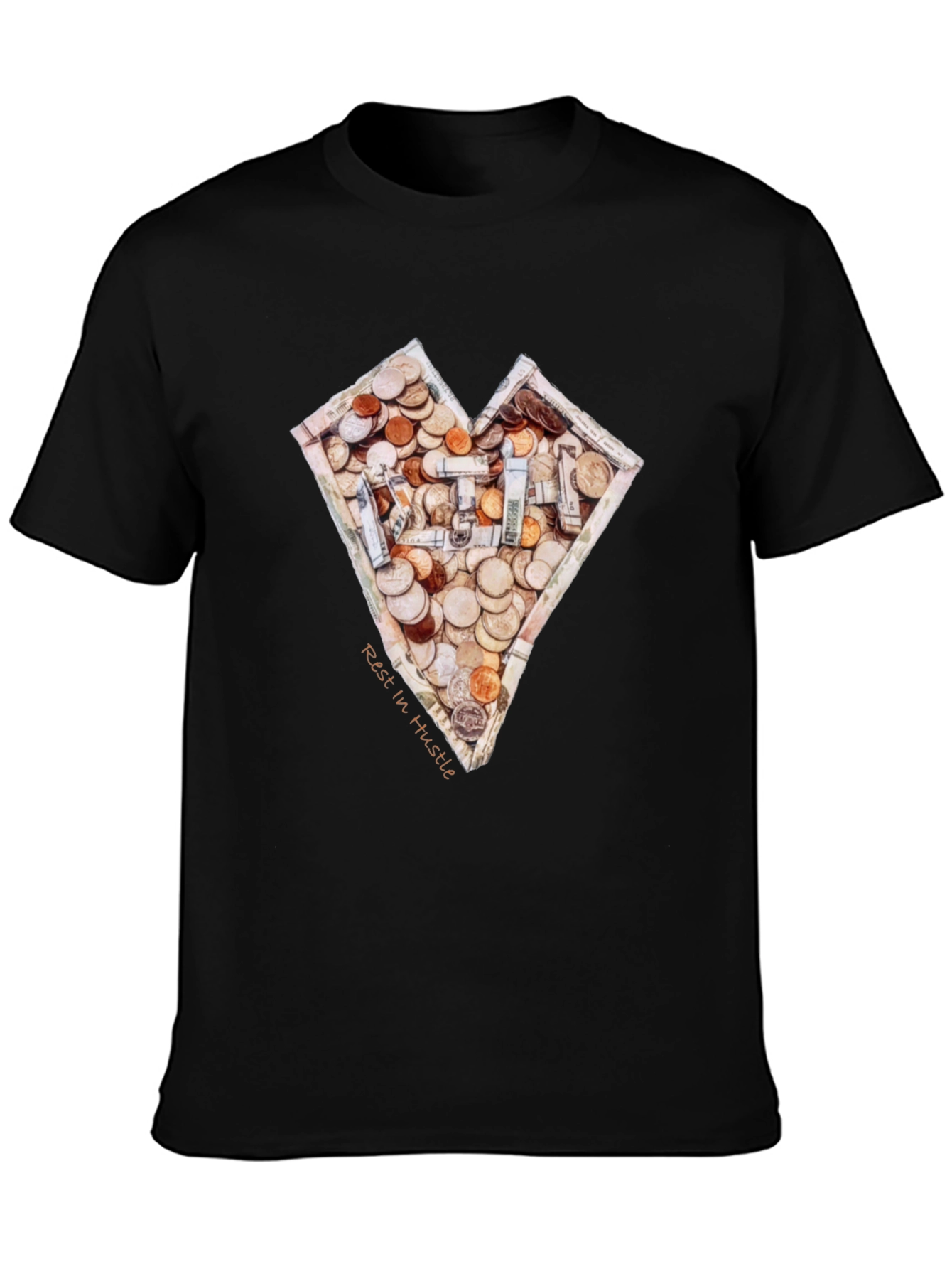 Money Heart T-Shirt - Rest In Hustle Design
