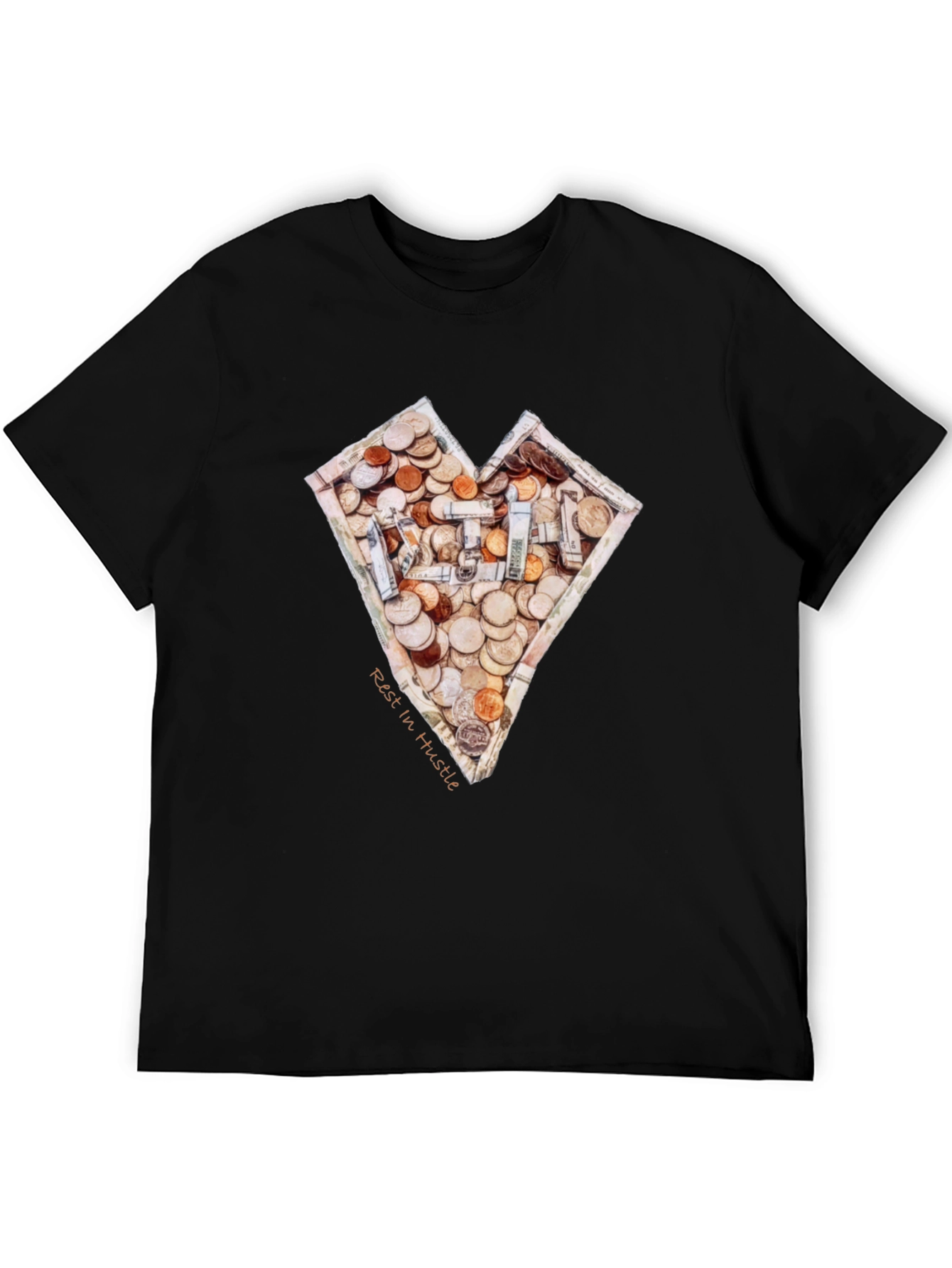 Money Heart T-Shirt - Rest In Hustle Design