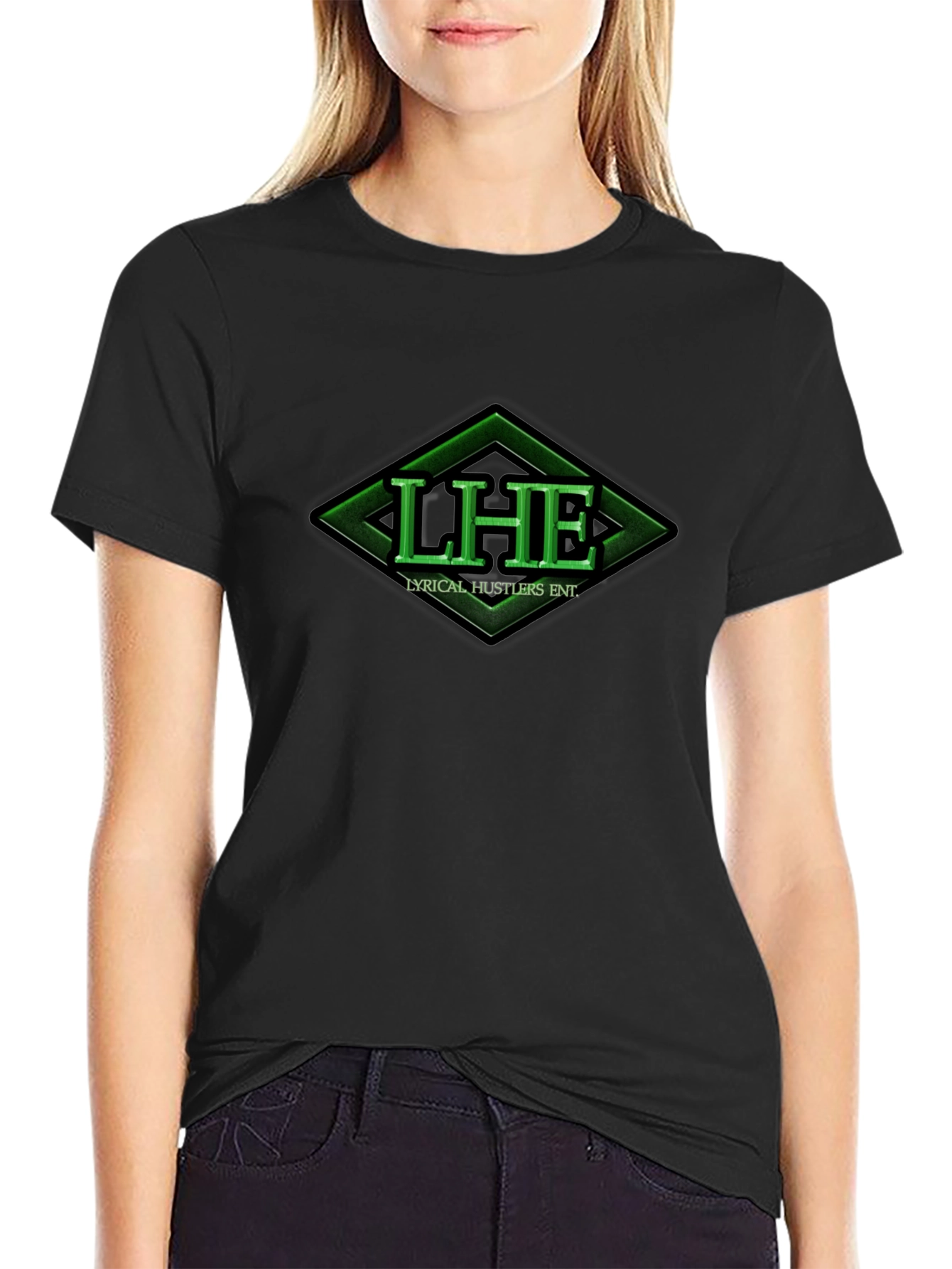 Lyrical Hustlers ENT. Black Graphic Tee