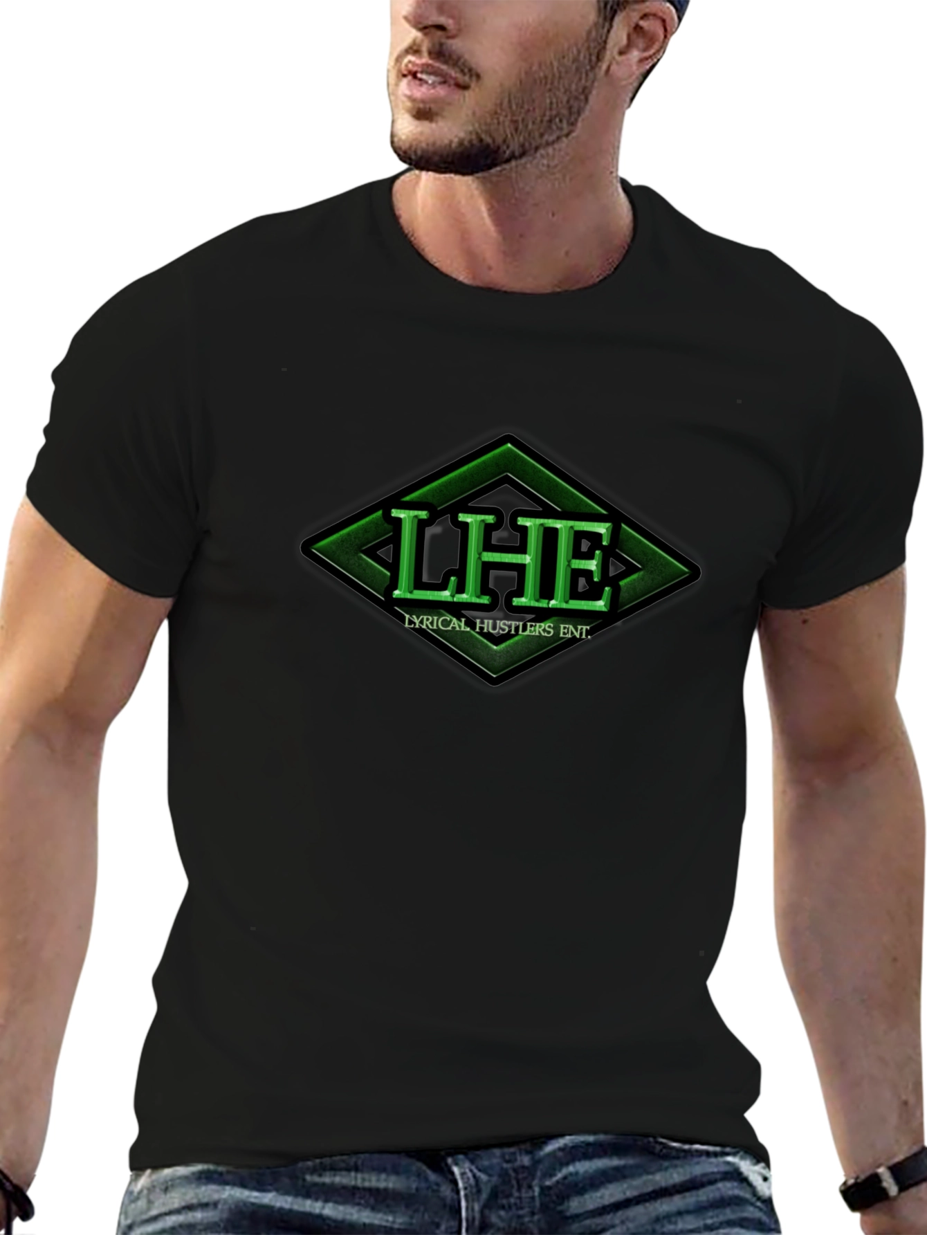 Lyrical Hustlers ENT. Black Graphic Tee