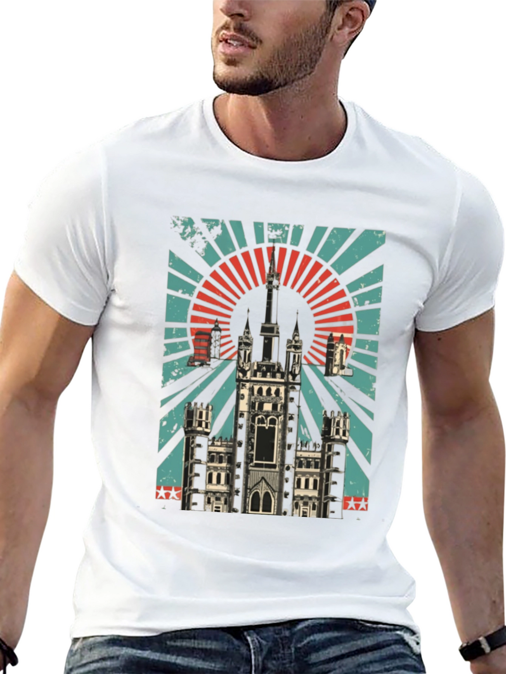 Castle Graphic Print Tee - Black