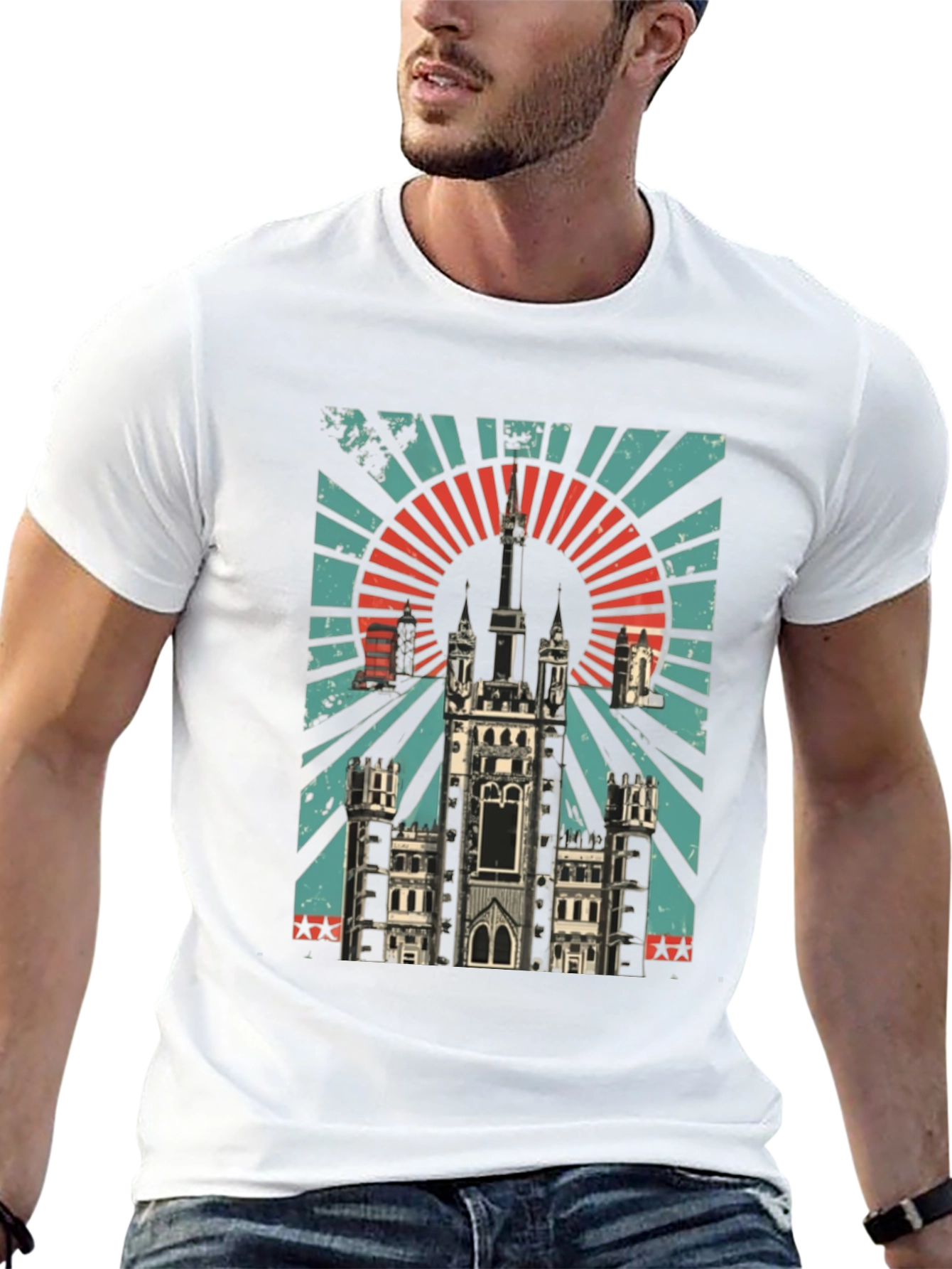 Castle Graphic Print Tee - Black