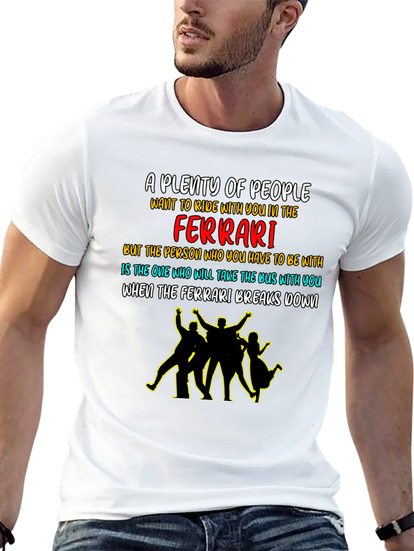 Ferrari Bus T-Shirt - Humorous Graphic Tee