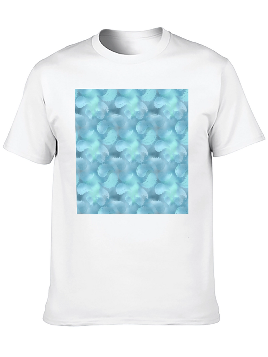 Stylish Black Tee with Abstract Blue Pattern