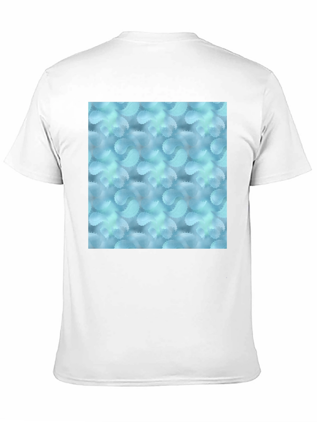 Stylish Black Tee with Abstract Blue Pattern