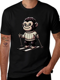 Monkey Skier Graphic Tee - Fun & Unique Design