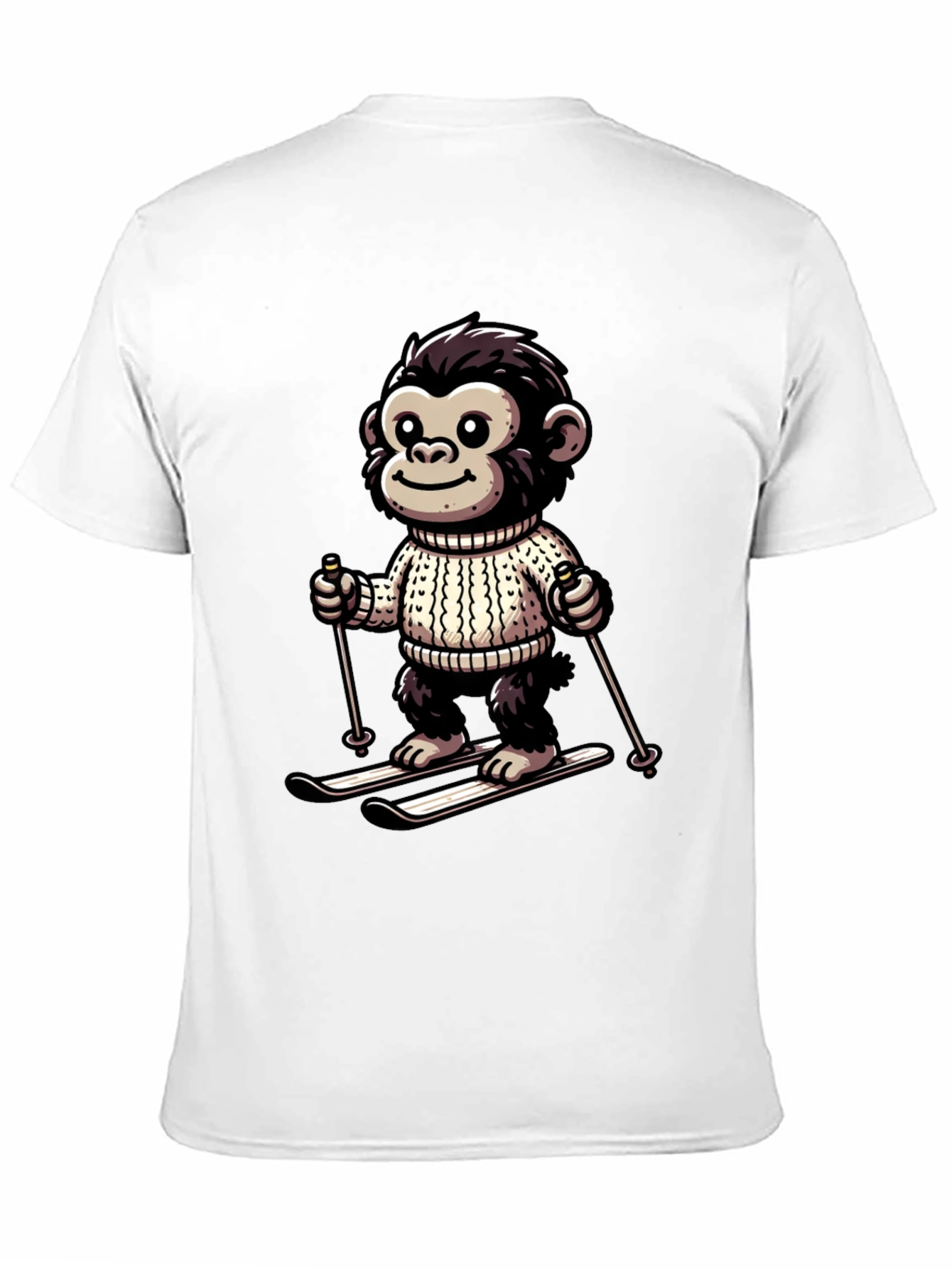 Monkey Skier Graphic Tee - Fun & Unique Design