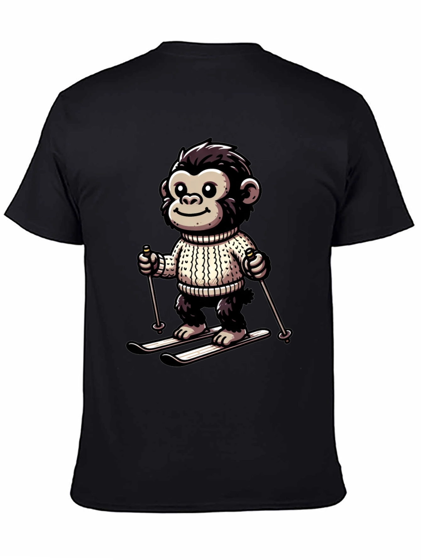 Monkey Skier Graphic Tee - Fun & Unique Design