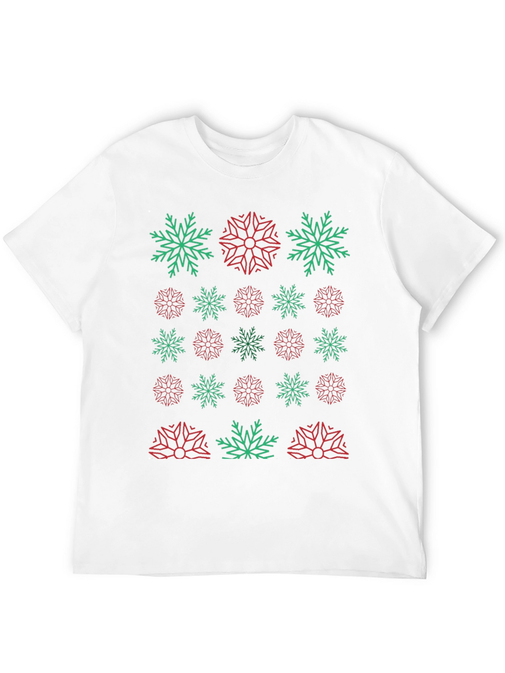 Festive Snowflake Pattern T-Shirt