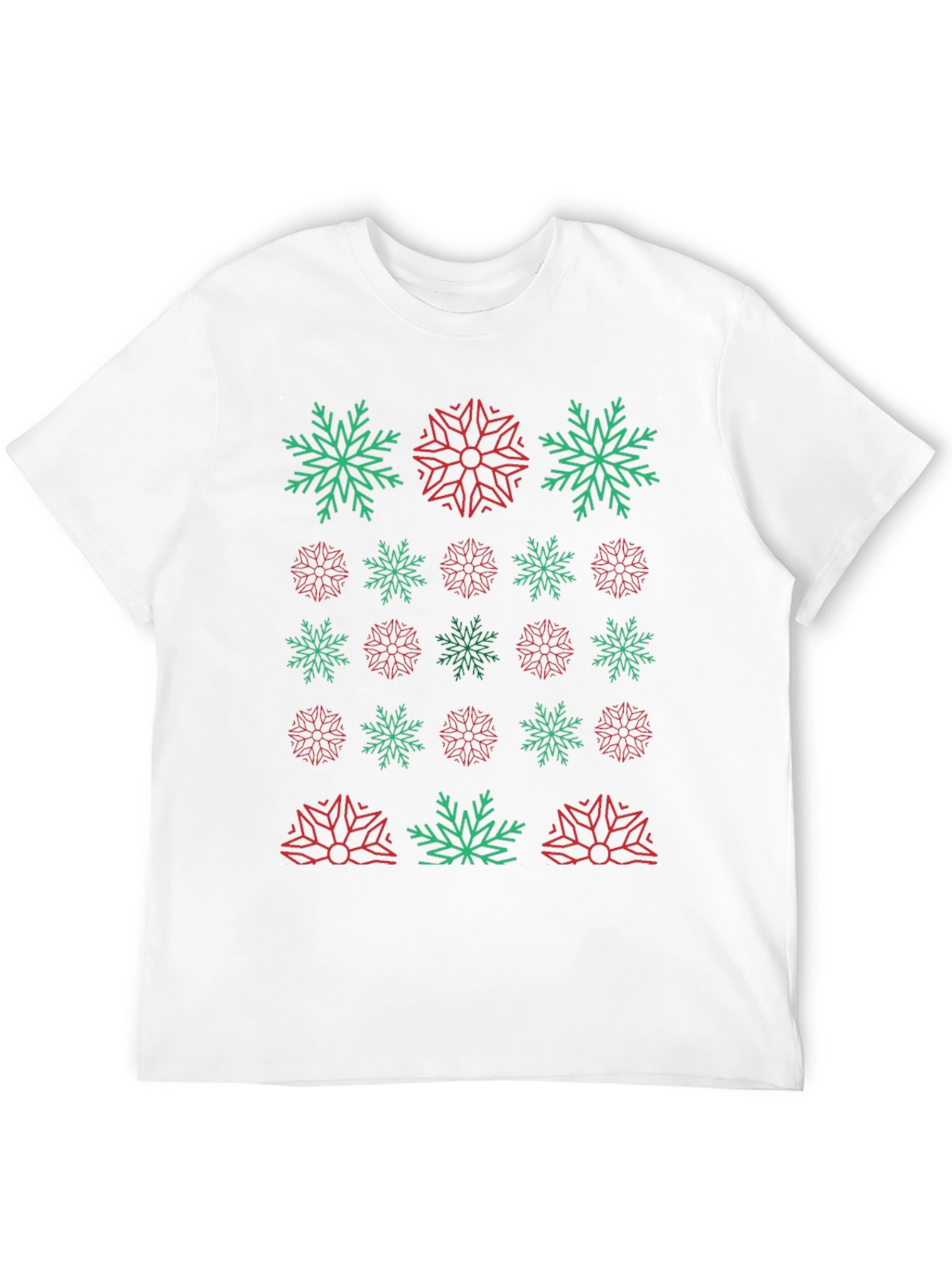 Festive Snowflake Pattern T-Shirt