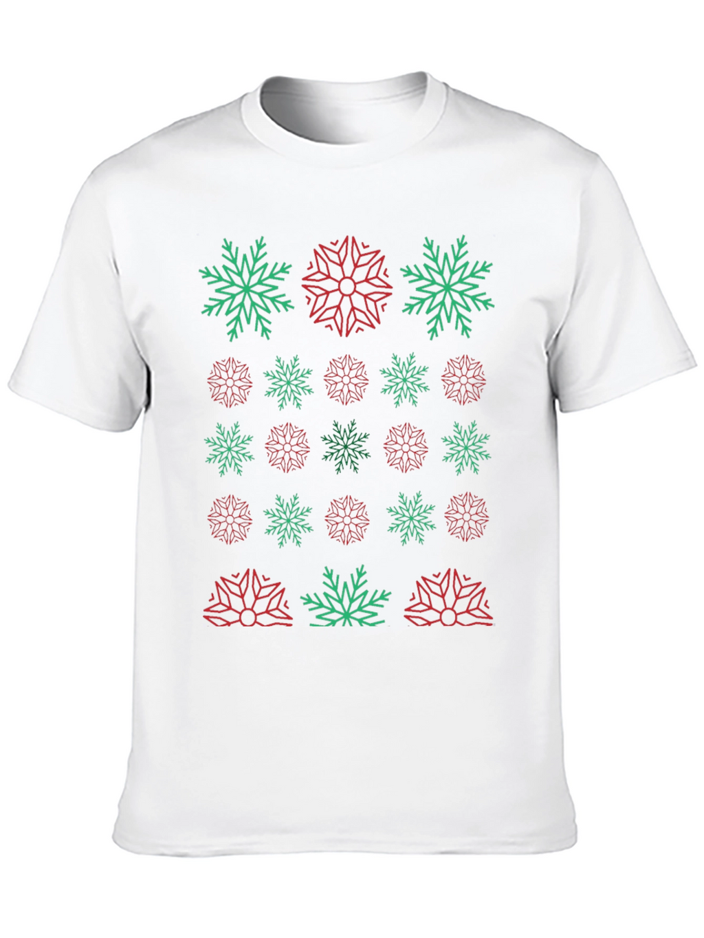 Festive Snowflake Pattern T-Shirt