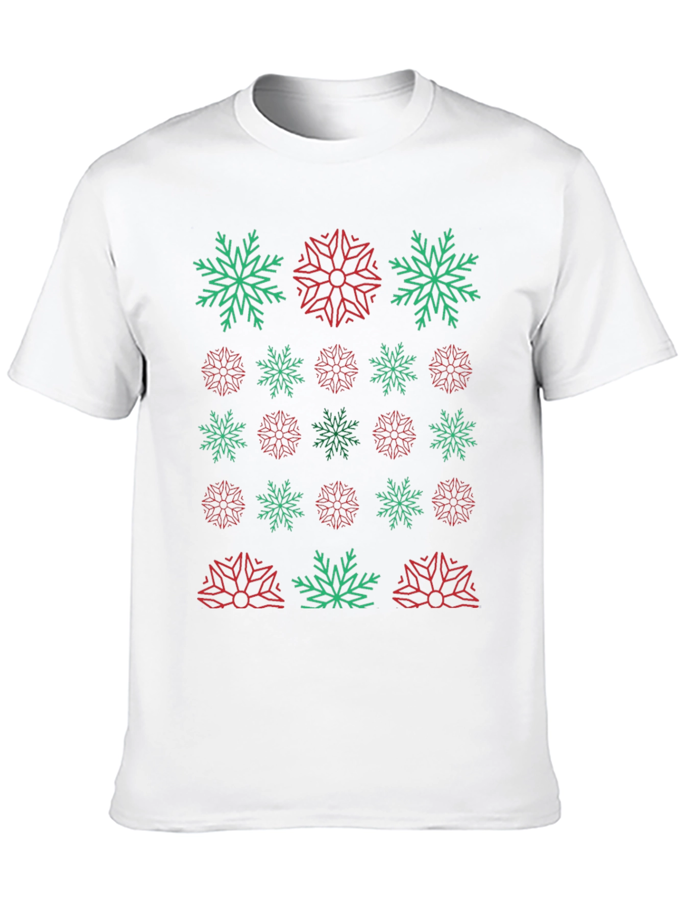 Festive Snowflake Pattern T-Shirt