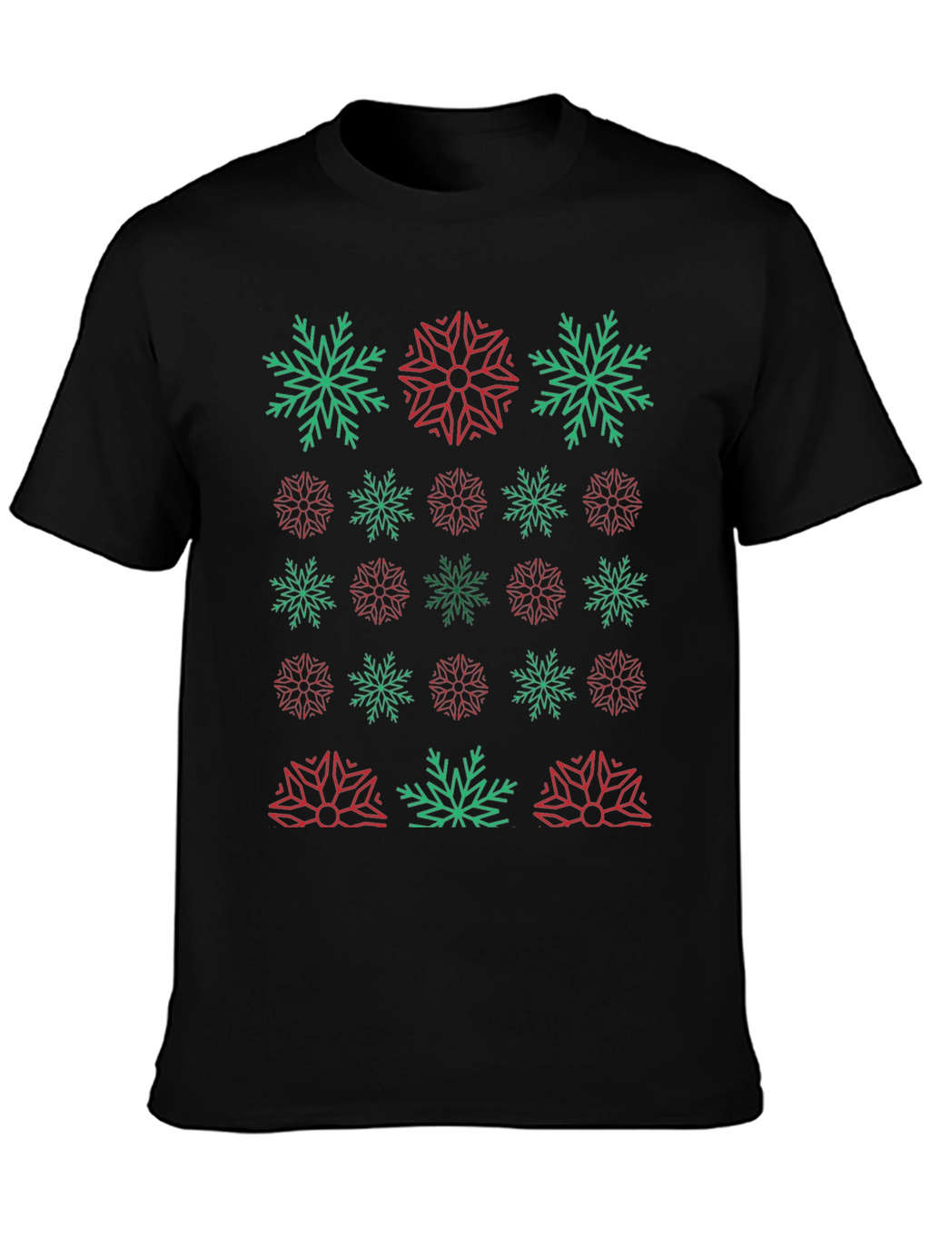 Festive Snowflake Pattern T-Shirt