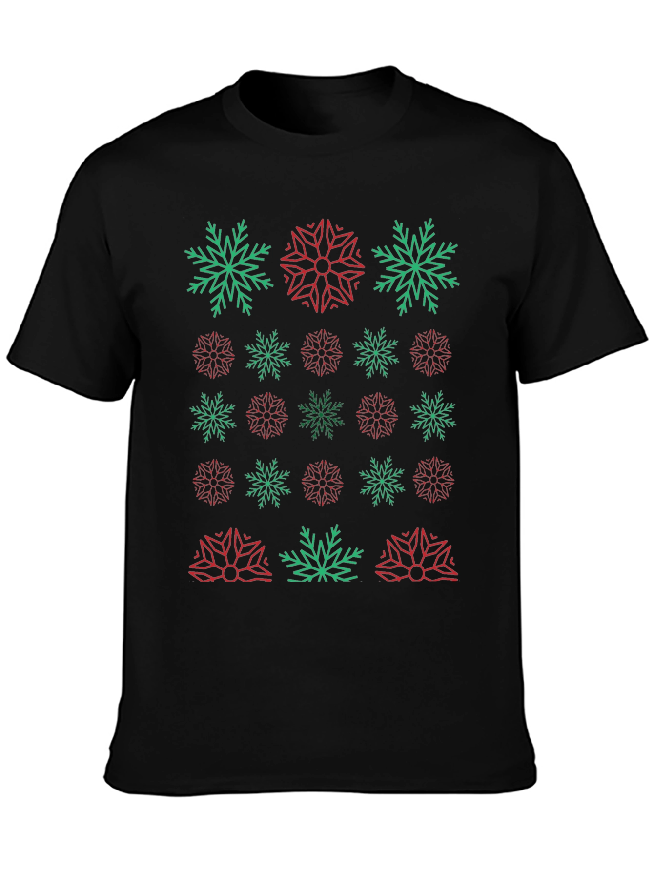 Festive Snowflake Pattern T-Shirt